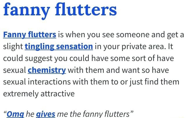 When you hear the word fanny what springs to mind?