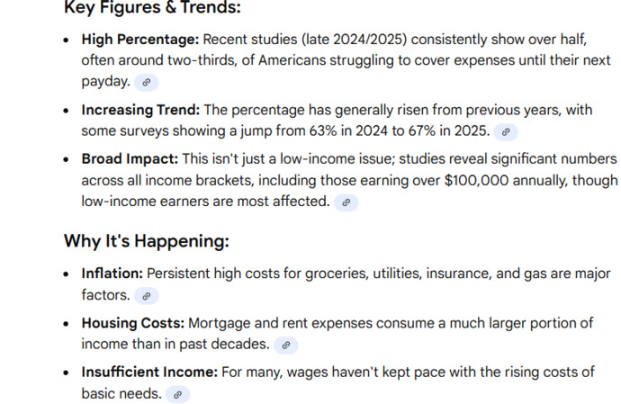 How does it make you feel that 64% of Americans are living paycheck to paycheck?