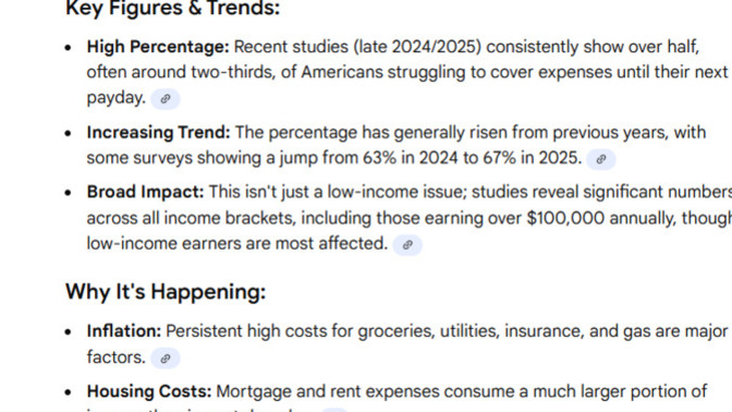 How does it make you feel that 64% of Americans are living paycheck to paycheck?