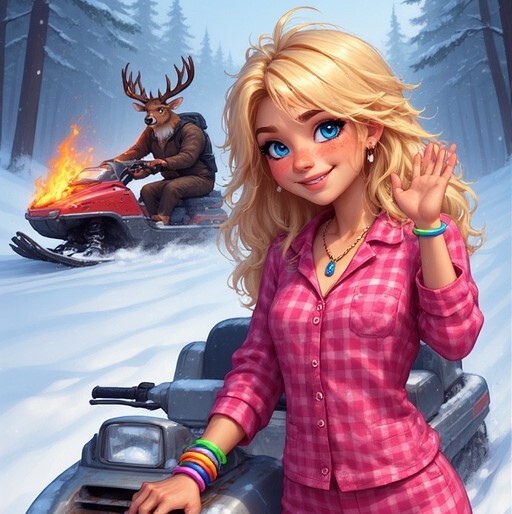 Actual simulation of when Random hit a tree snowmobiling and blamed it on a deer.