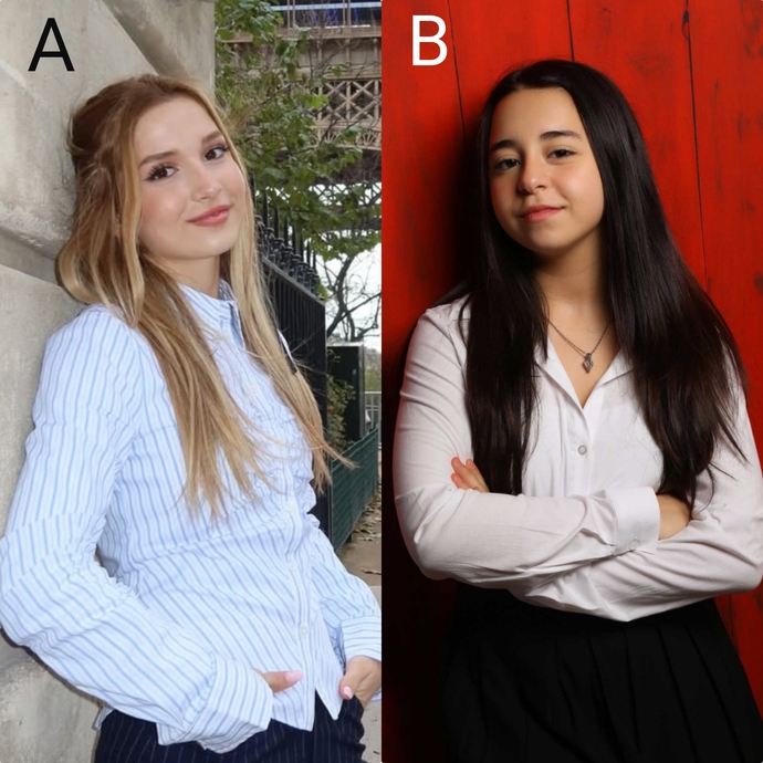 A or B, which pretty girl is more beautiful?