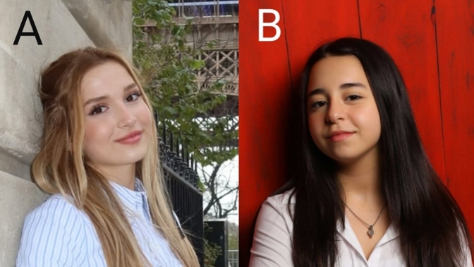 A or B, which pretty girl is more beautiful?