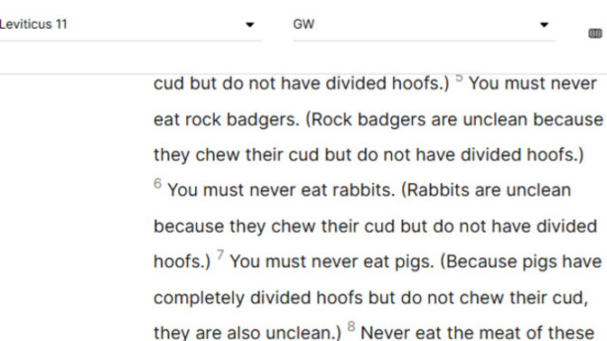 Why do Christians eat pork even though in your bible it says you are not allowed?
