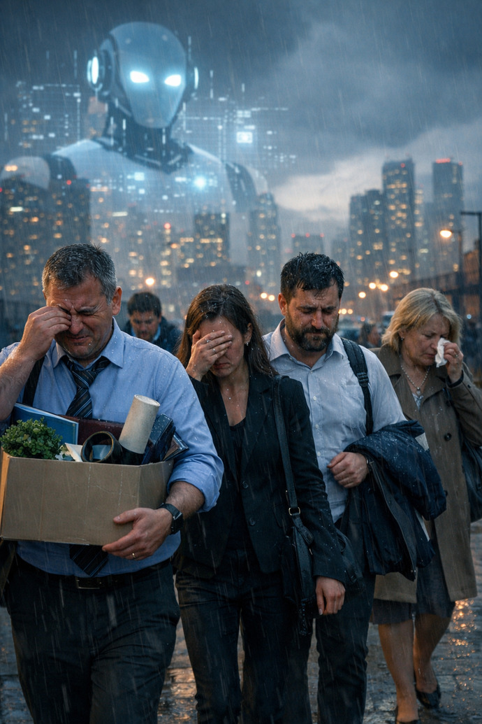 What will happen to laid off people because of robots?