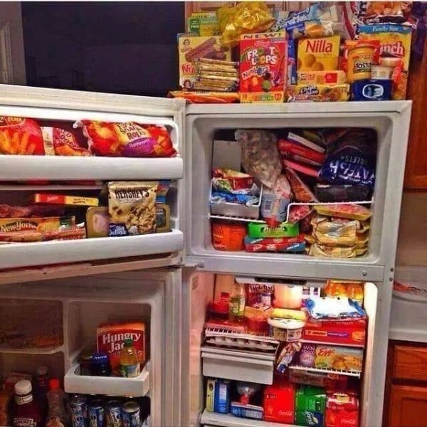 How much food would you say is in your fridge currently if you had to guess?