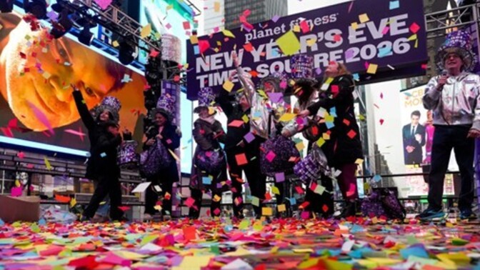 On New Years Day who cleans up all the confetti?