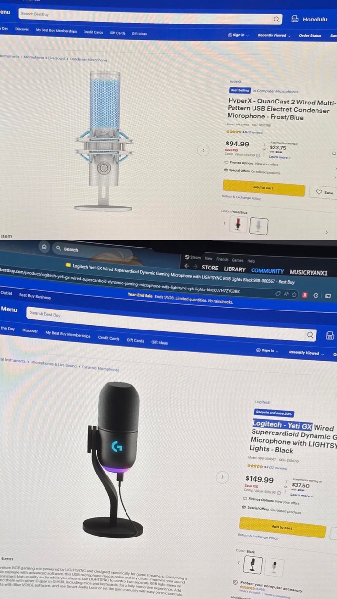 Condenser vs dynamic microphones?