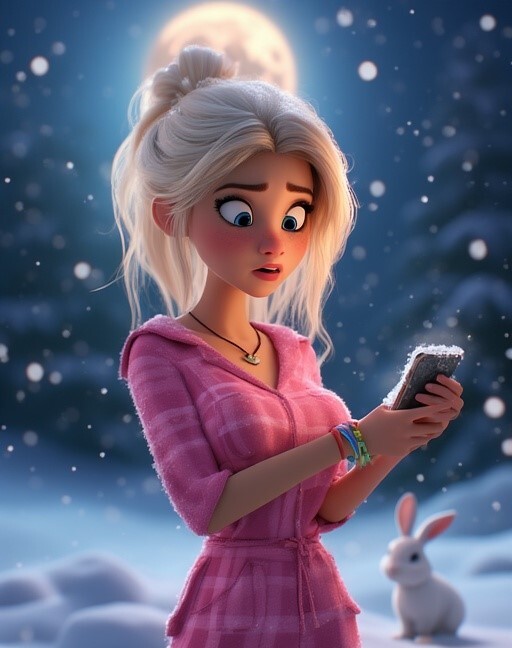 Actual simulation of Random and her frozen friggen fone.