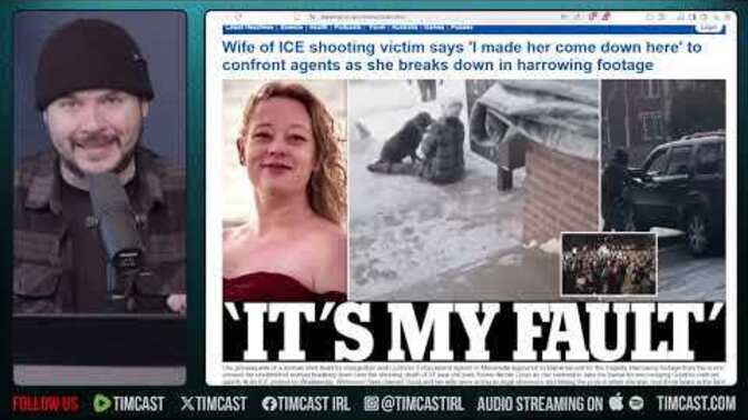 Wife of ICE shooting victim says ‘I made her come down here’ to confront agents as she breaks down in harrowing footage. Who was at fault?