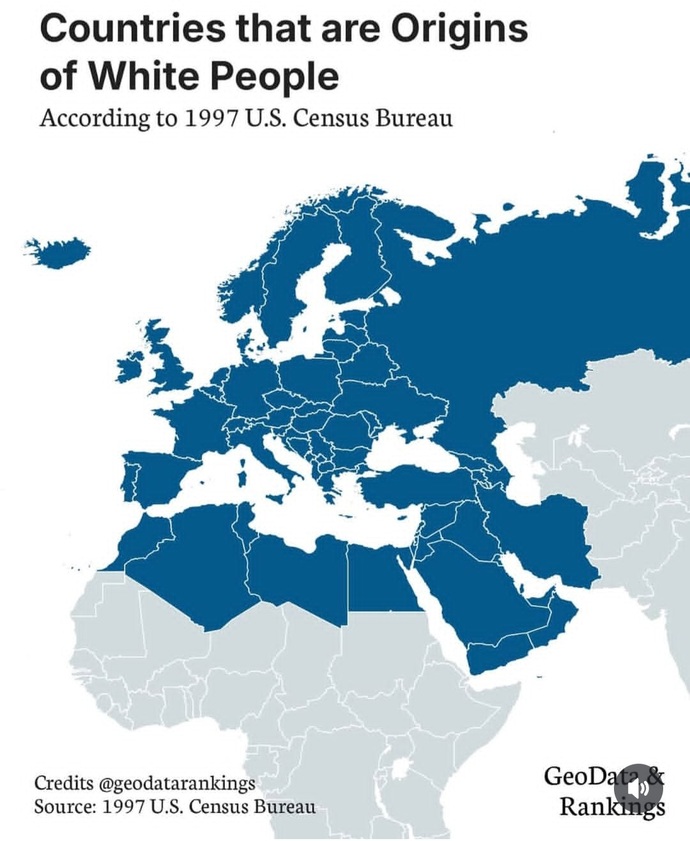 Do you agree with this White people map?