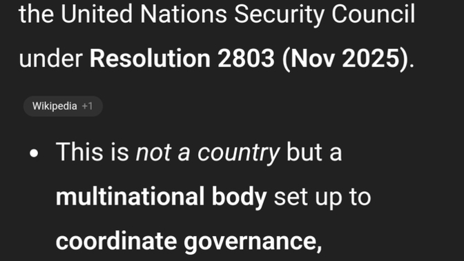 So u. n. endorsed governing body?