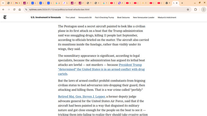 Did you know Trump used planes that were made to look Civilian to Bomb innocent fisherman off coast of Venz, which is a crime?