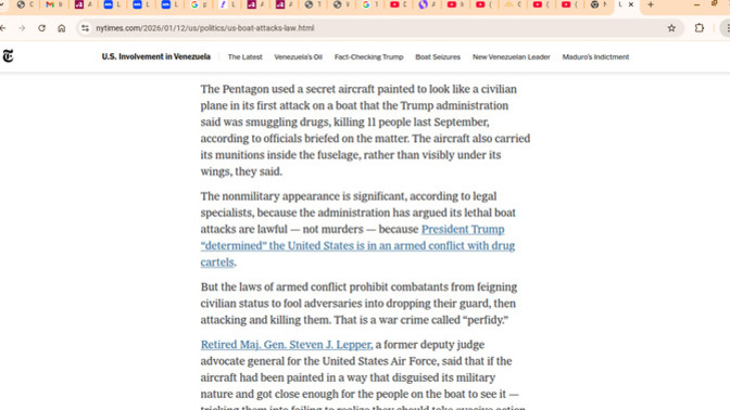 Did you know Trump used planes that were made to look Civilian to Bomb innocent fisherman off coast of Venz, which is a crime?