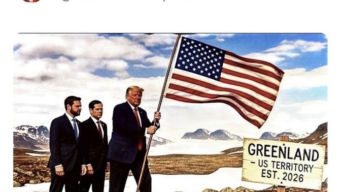 What’s your opinion about Trump posts image of himself with U. S. flag on Greenland?