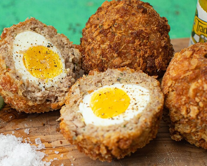 Scotch egg vs Gala pie.  Whos the meaty eggy winner?