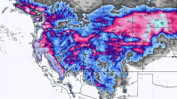 How much snow do you expect from the big storm that is expected over most of the US?