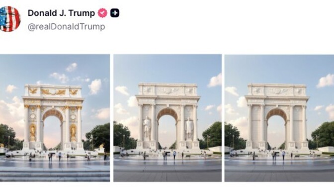 Does Trump's Independence Arch surpass the French Arc de Triomphe, as he wishes?