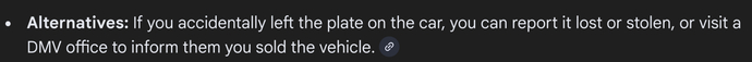 I forgot to take the plates off the car?