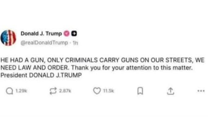 Why would Trump say that "ONLY CRIMINALS CARRY GUNS ON OUR STREETS"?