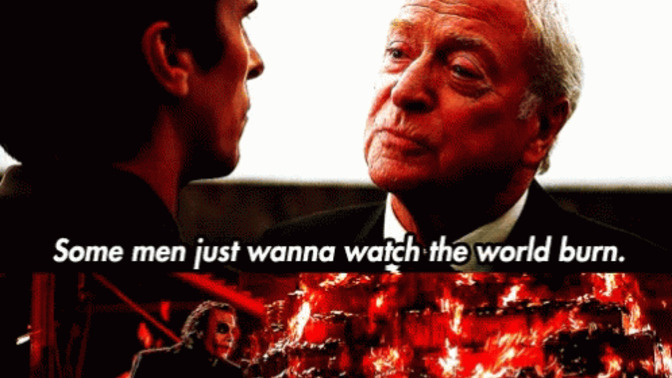 "Some men just want to watch the world ______." Fill in the blank?