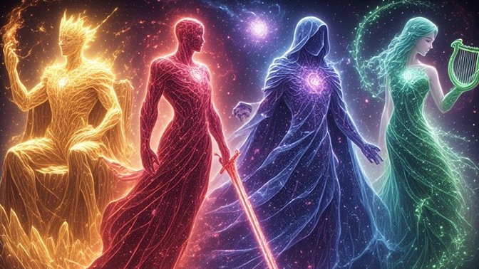 Look deep into yourself. What colours do you imagine your masculine archetypes are (The King, The Warrior, The Magician, The Lover)?