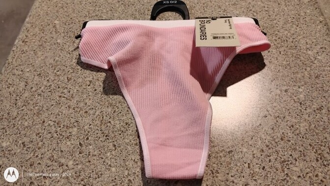 I normally buy Calvin Klein thongs but I found this cute pink and white ribbed thong on the Walmart app for $3.00! Do you think they look cheap?