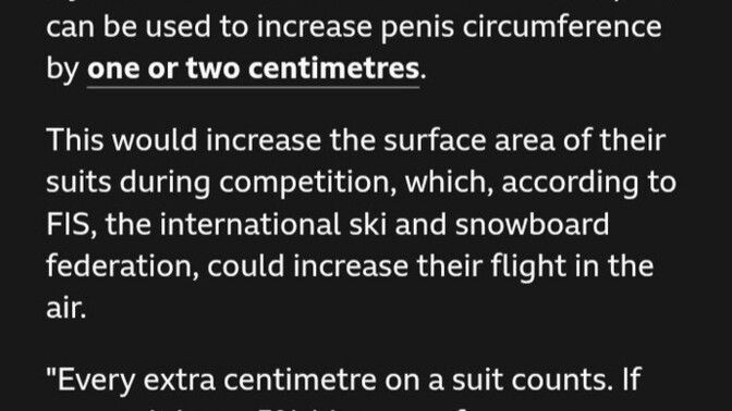 Should there be public records on penis size to prevent cheating in sports?