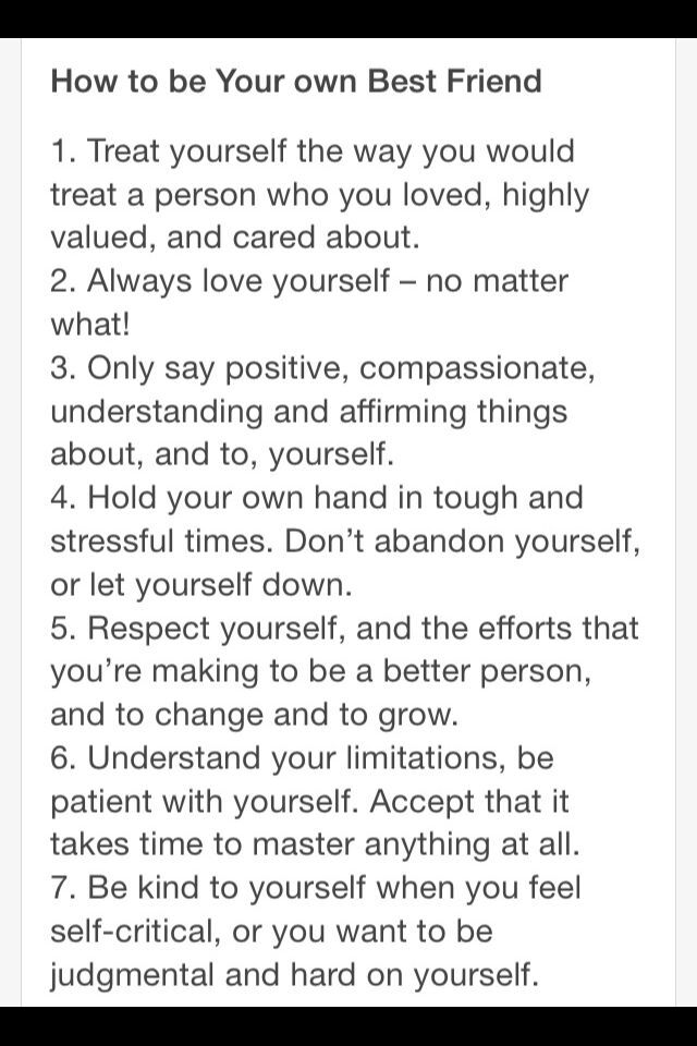 Are you your own best friend?