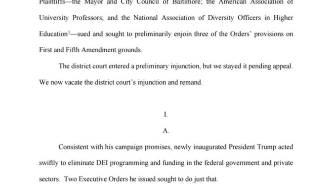 US appeals court has vacated an activist judge’s injunction which halted Trump executive order gutting DEI from federal gov. Is this good or bad?