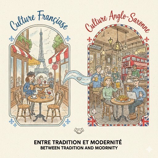 What distinguishes French culture from Anglo-Saxon culture?