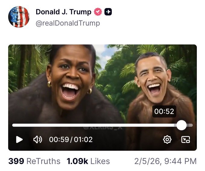 Is this how the President of the United States of America should act, or is this the behavior of a racist child who is an embarrassment the USA?