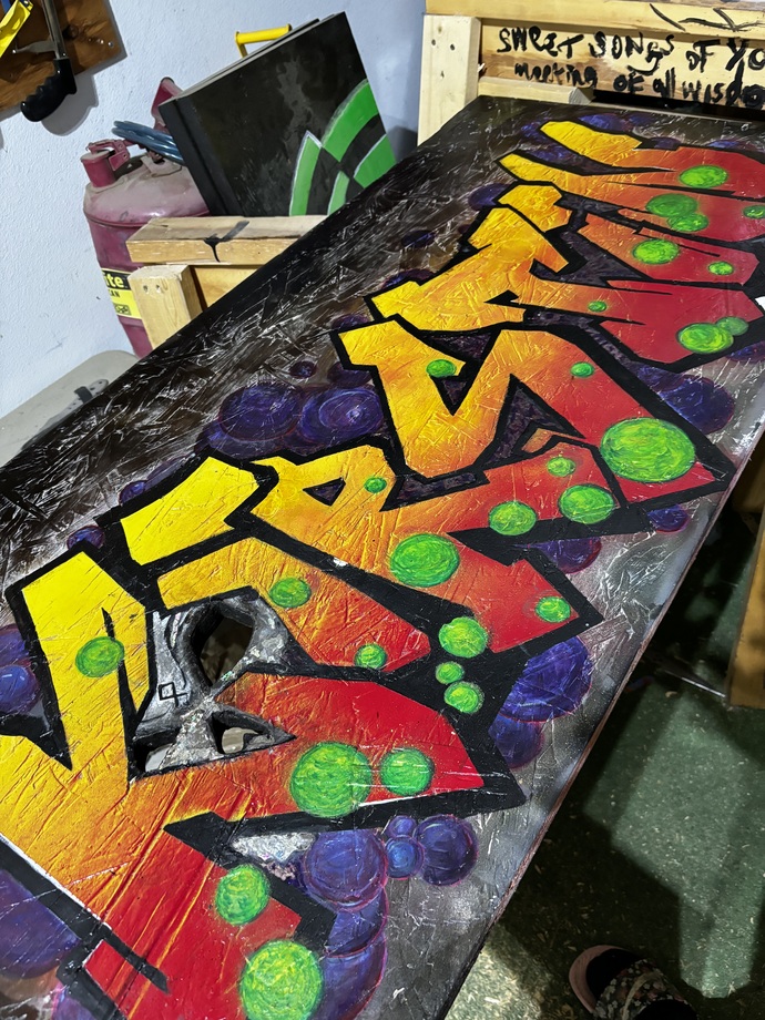 Would you pay to have your name done like this by this painter? If so, how much would you be willing to pay for one the same size (24x60in)?