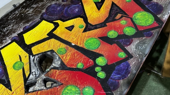 Would you pay to have your name done like this by this painter? If so, how much would you be willing to pay for one the same size (24x60in)?