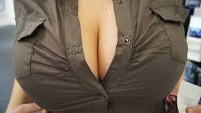 Girls, women showing cleavage? if a woman is showing off her cleavage is it wrong for a guy to stare at it?