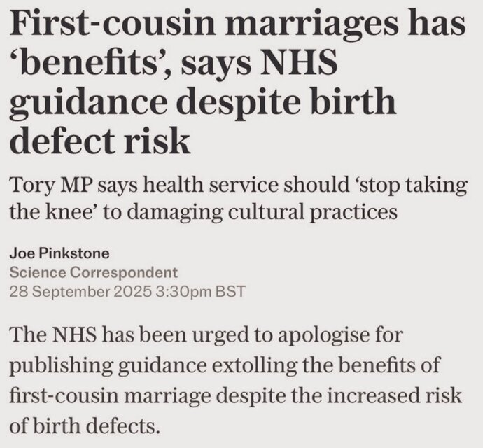 UK Left Wingers in supporting cousin marraige so as not to be Islamaphobic. Has the UK gone insane?
