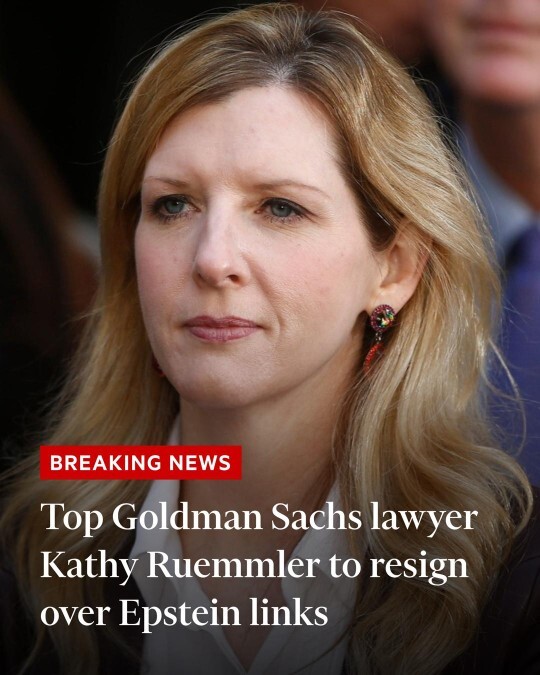 Kathy Ruemmler steps down from Goldman Sachs over Epstein ties but Peter Attia, Marc Rowan, Steve Tisch, remain in power, any thoughts?