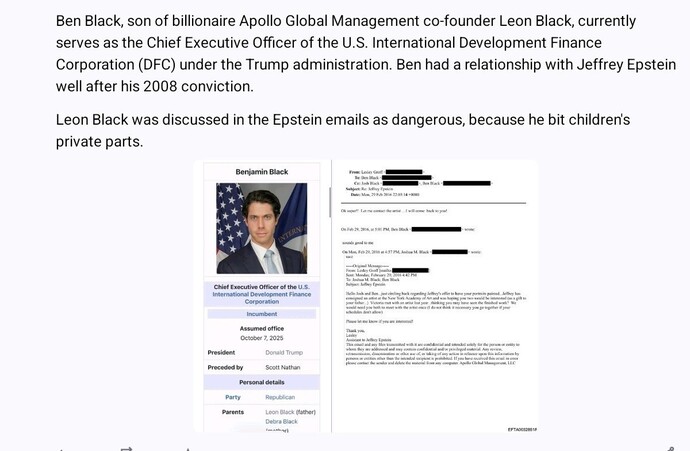 Have you heard about Ben Black, Leon Blacks son working for the Trump Administration?