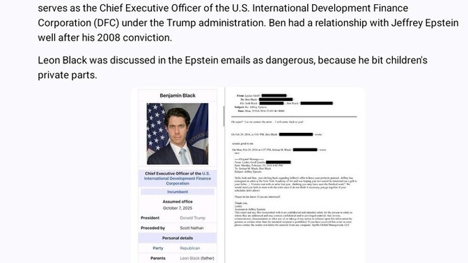 Have you heard about Ben Black, Leon Black's son working for the Trump Administration?
