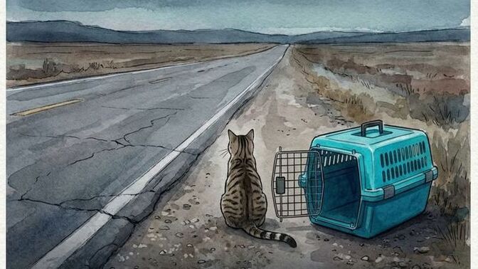 Would you ever abandon your cat on the side of the road?