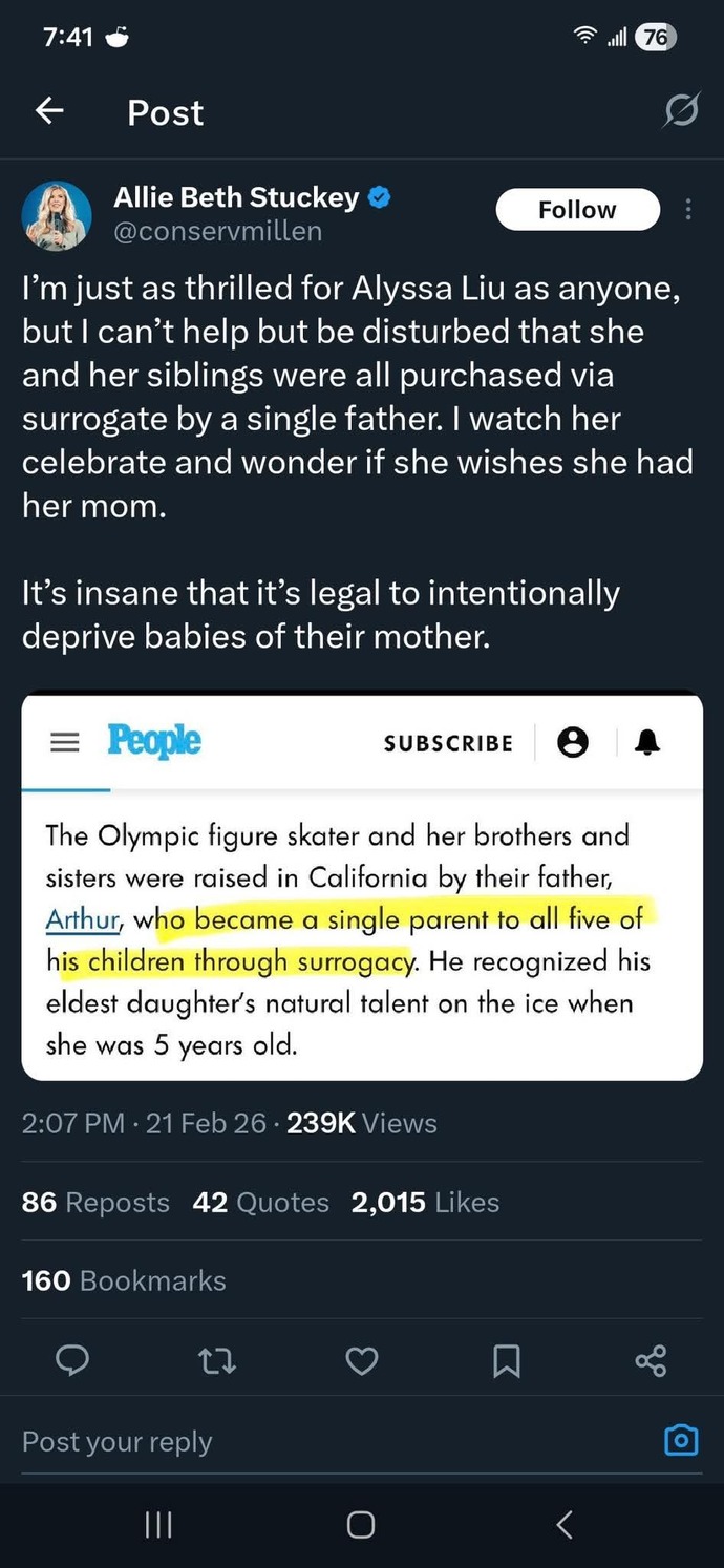 Do you find it disturbing for a man to be a single father, or do you think its just as okay as women choosing to be single mothers?
