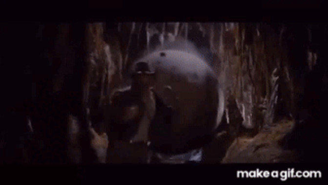 Do YOU think YOU could outrun the large boulder in Indiana Jones?