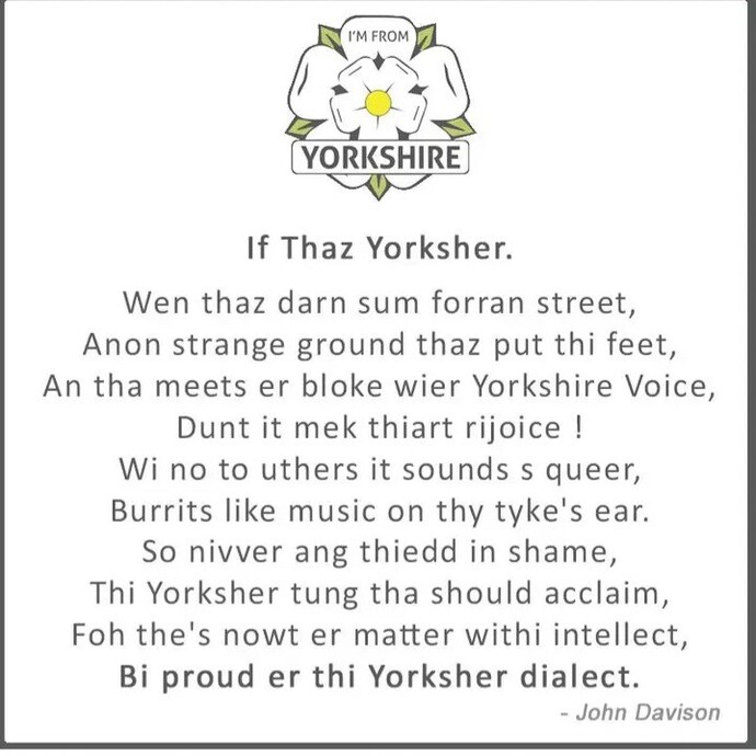 Do you understand Yorkshire?