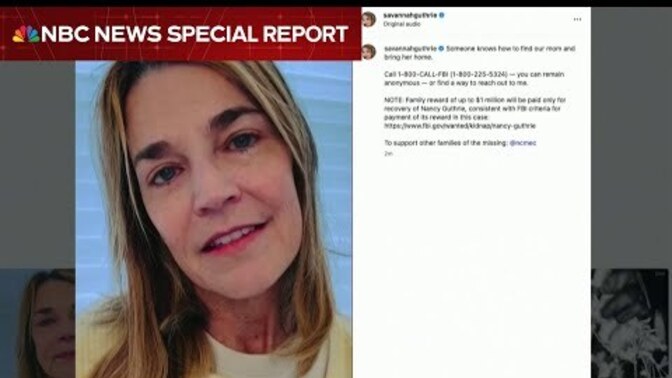 Do you think something is not right with this Savannah Guthrie thing about her mom being abducted?
