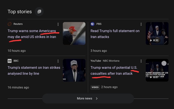 Anyone for American deaths just so Trump can misdirect from Epstein?