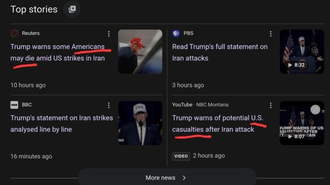 Anyone for American deaths just so Trump can misdirect from Epstein?