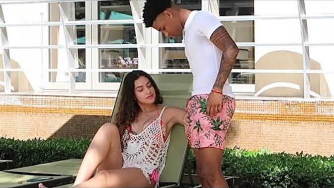 In terms of attraction, what made this Latina white lady change her mind? was it the cucumber? did she like his shorts? you think this video is fake?