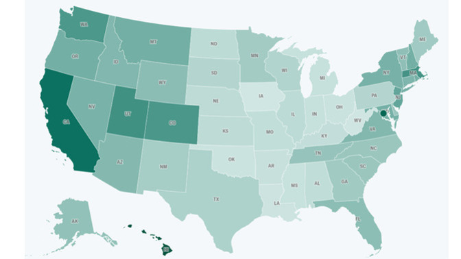 What Does this US MAP of states represent?