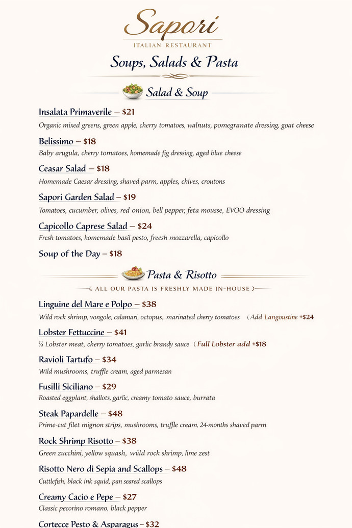 On a first date at a fancy Italian seafood spot, what are you ordering?