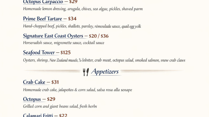 On a first date at a fancy Italian seafood spot, what are you ordering?
