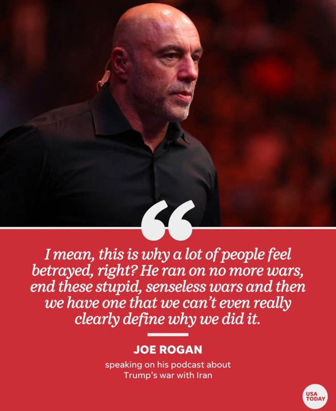 Do you agree with Joe Rogans assessment of Trump regarding the Iran war?